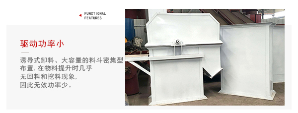 TD型斗式提升機驅(qū)動力小，無回料等特點展示圖。